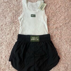 Daily drills set 
Tank NWT shorts lightly used 
*WILLING TO SELL SEPARATELY*